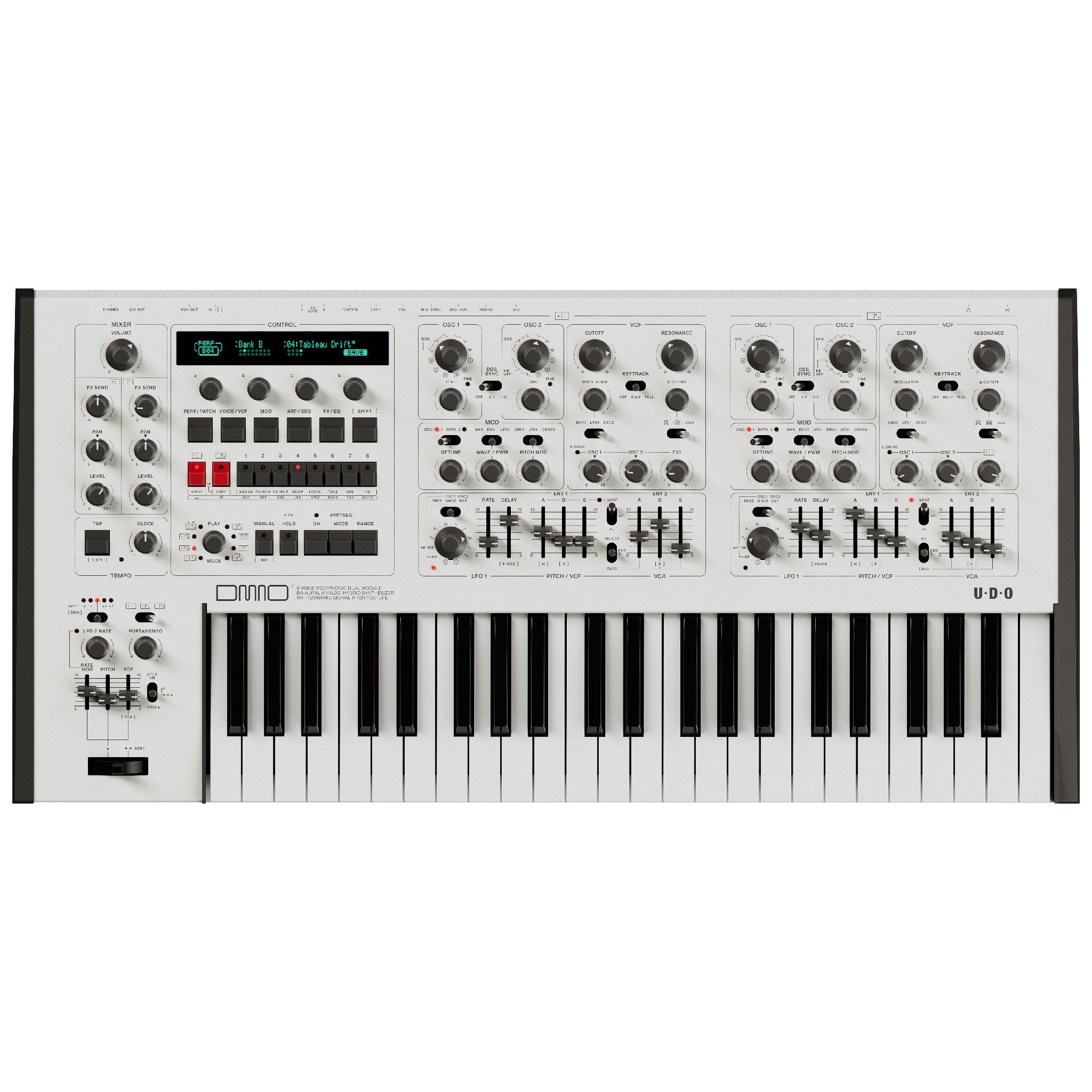 UDO DMNO - 8 Voice Polyphonic Binaural Analog-hybrid Synth - White