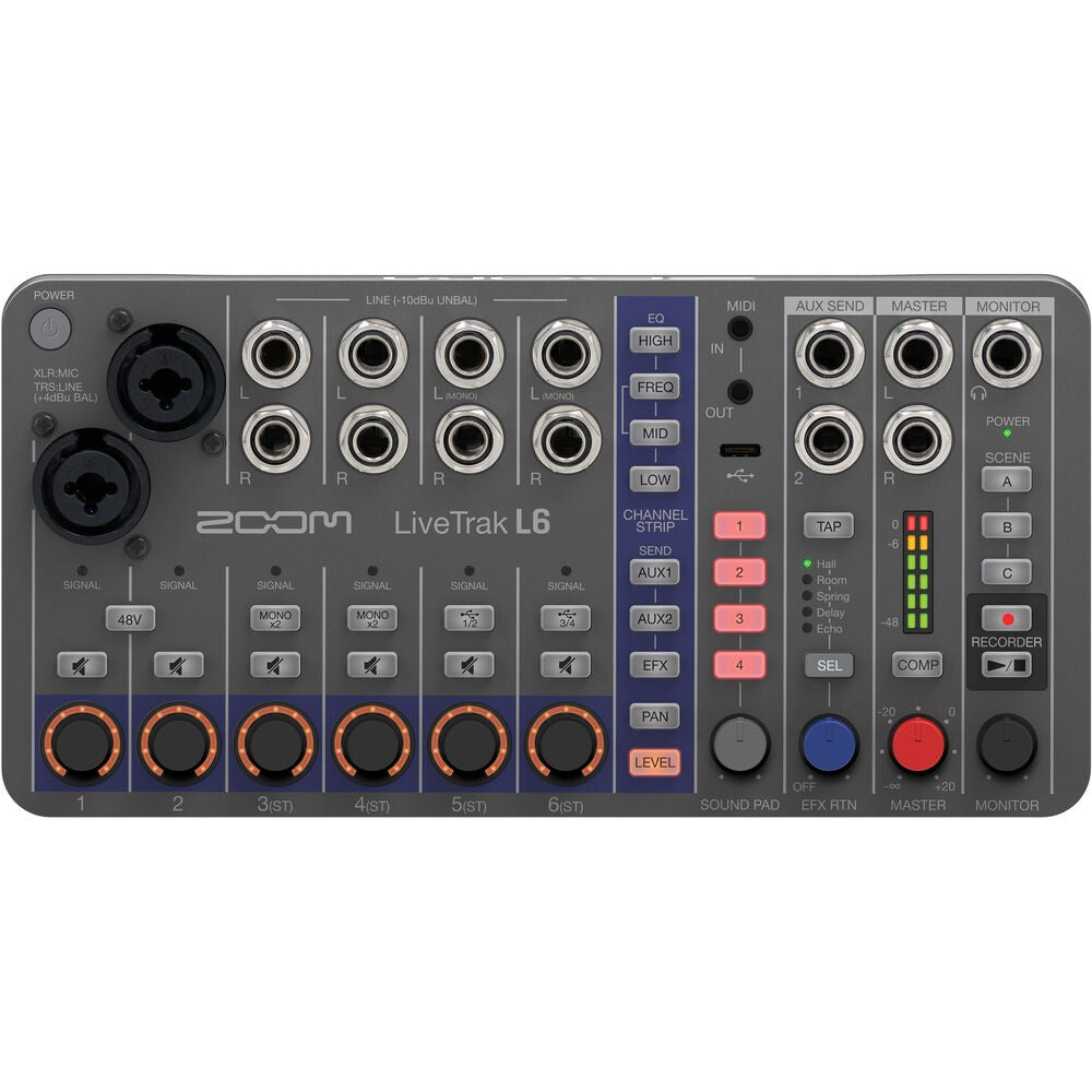 Zoom LiveTrak L-6 Portable 6-Channel Digital Mixer