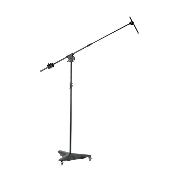 K&M 21430-BLACK OVERHEAD MIC STAND with 3 CASTOR TRIPOD BASE