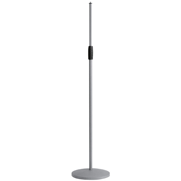 K&M 26010-GREY MIC STAND with REGULAR ROUND BASE