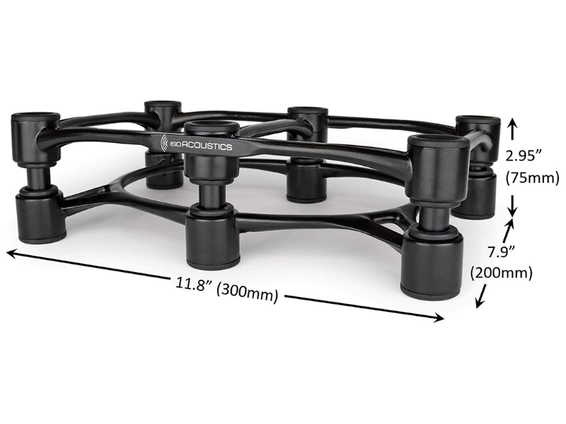 IsoAcoustics Aperta300 Isolation Speaker Stands Each - Black