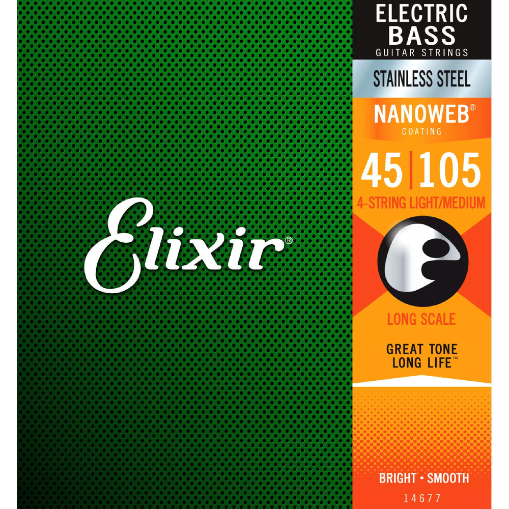 Elixir E-Bass Stnless NANOWEB 4-Str L/M L-Scale 045-105