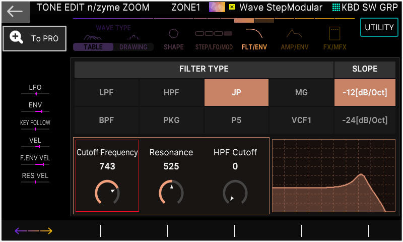 Roland FANTOM - MODEX n/zyme Wave Table Synth Key