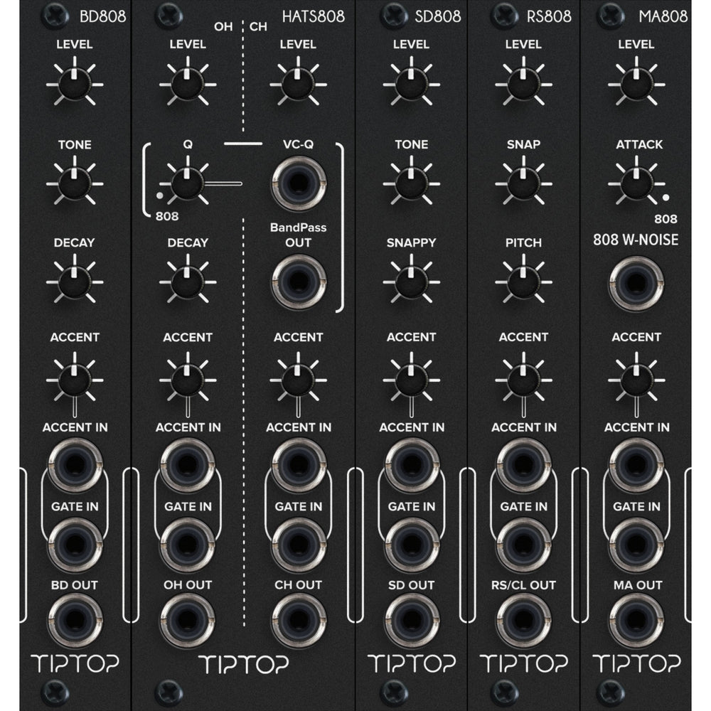 Tiptop 808 Bundle (MA808, BD808, SD808, HATS808, RS808)Black