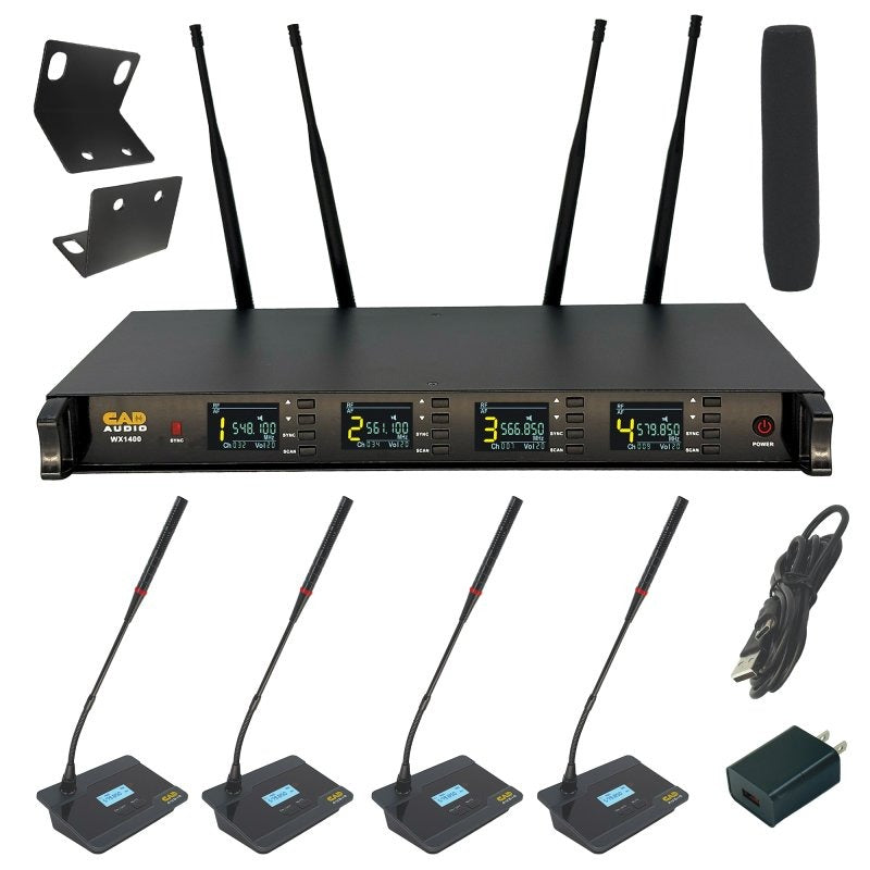 CAD Audio WX1400GN 4-Channel Wireless Gooseneck System