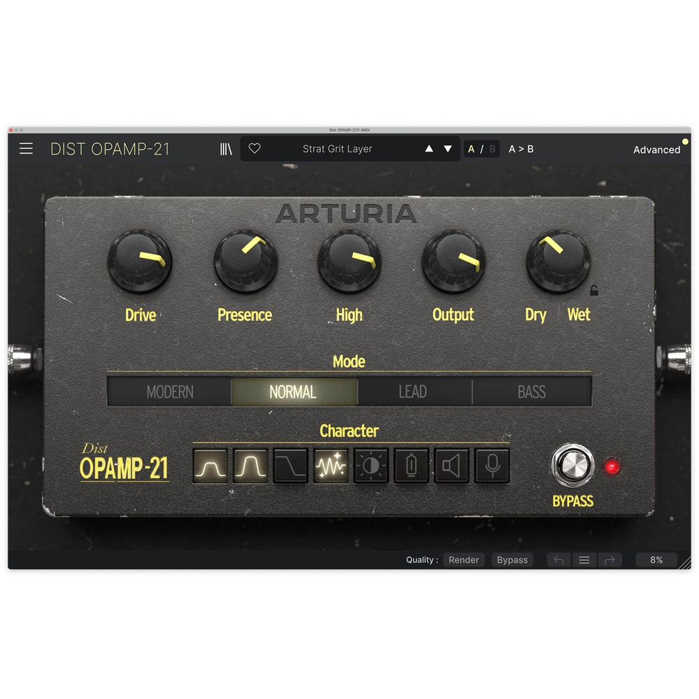 Arturia Dist OPAMP-21 | Amped distortion classic