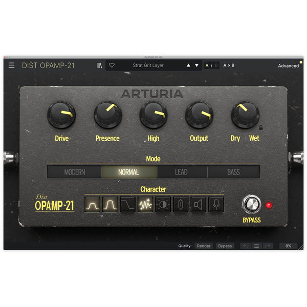 Arturia Dist OPAMP-21 | Amped distortion classic