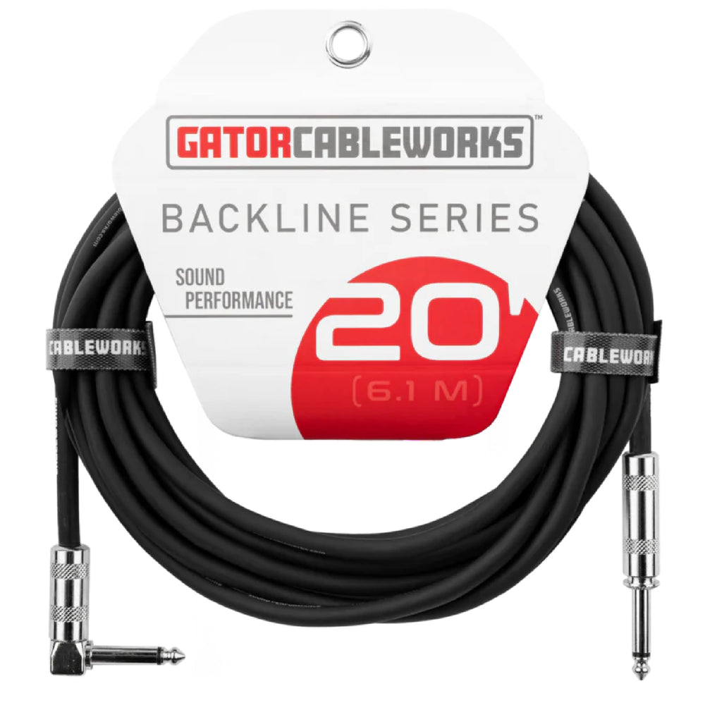 Gator GCWB-INS-20RA Strt To Ra Instrument Cable 20Ft