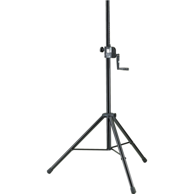 K&M 21302-Black Steel Speaker Tripod Hand Crank & M10 Thread