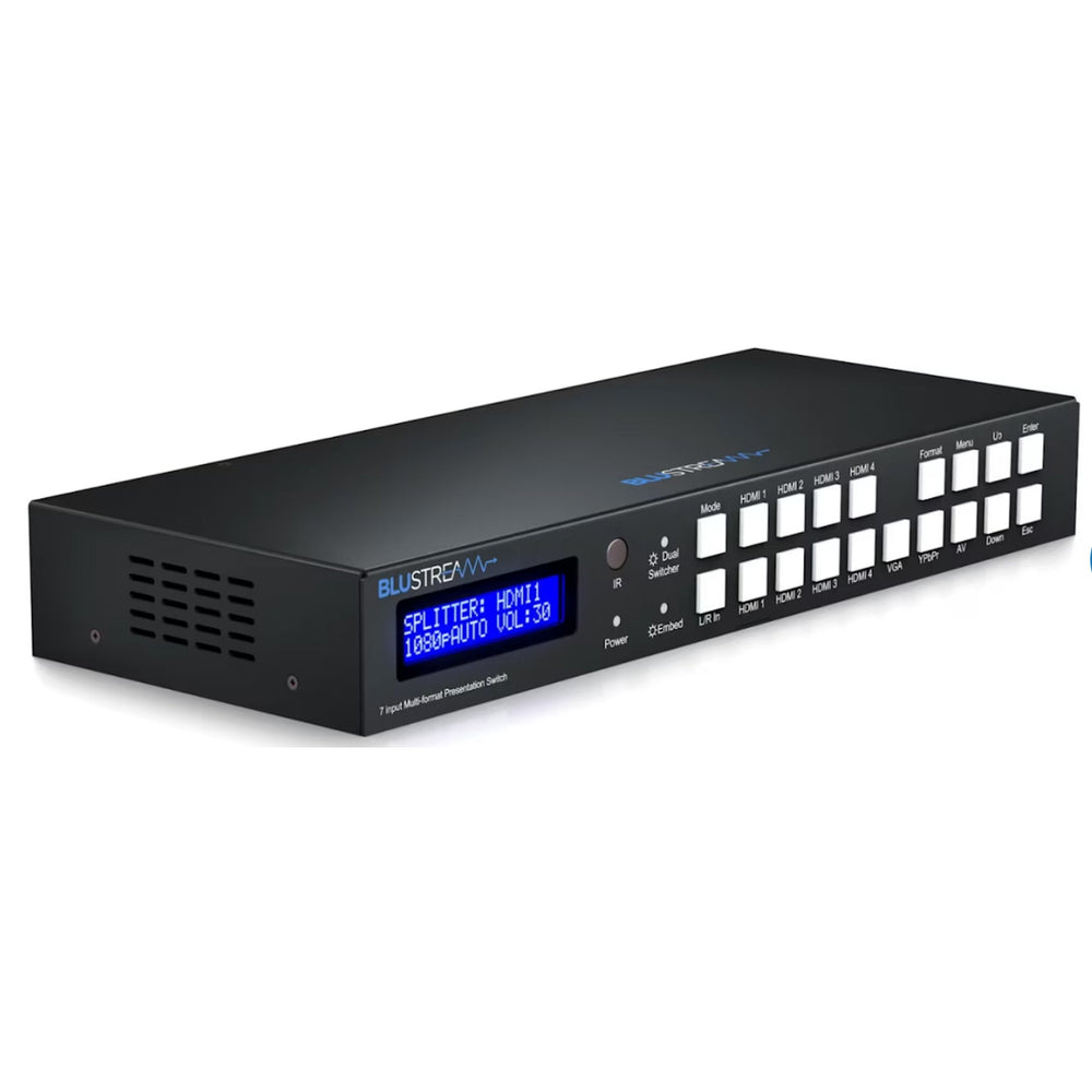 Commutateur de présentation 7 entrées Blustream MFP72 - Multiformat