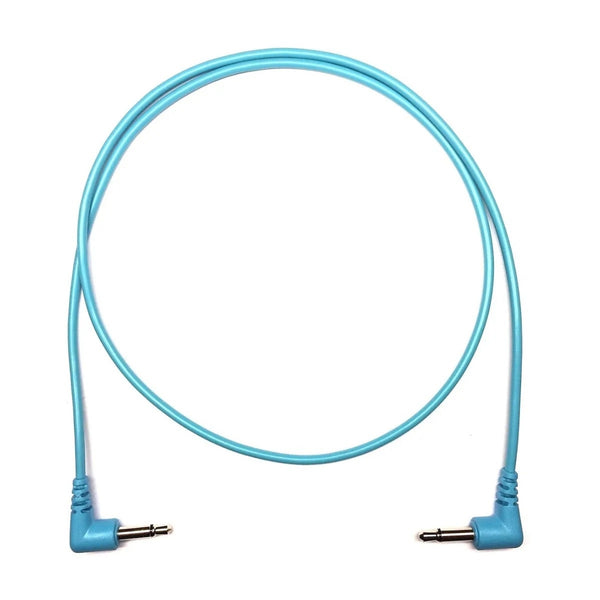 Câble de raccordement Eurorack coudé à droite Tendrils 60 cm cyan, lot de 6