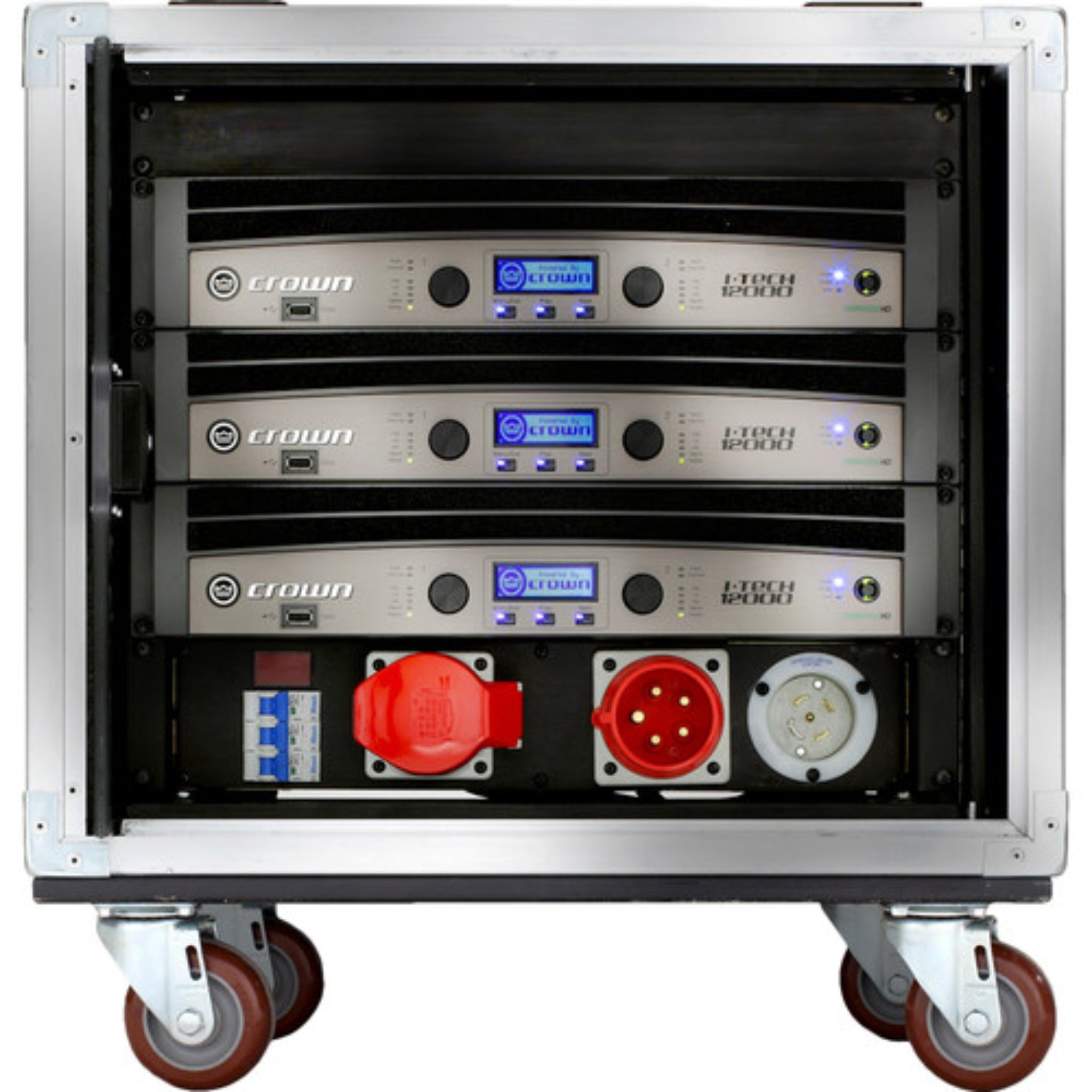Rf Racks Touring Crown VRACK12KFX Rugged Touring Rack w/Three I-Tech 12000HD