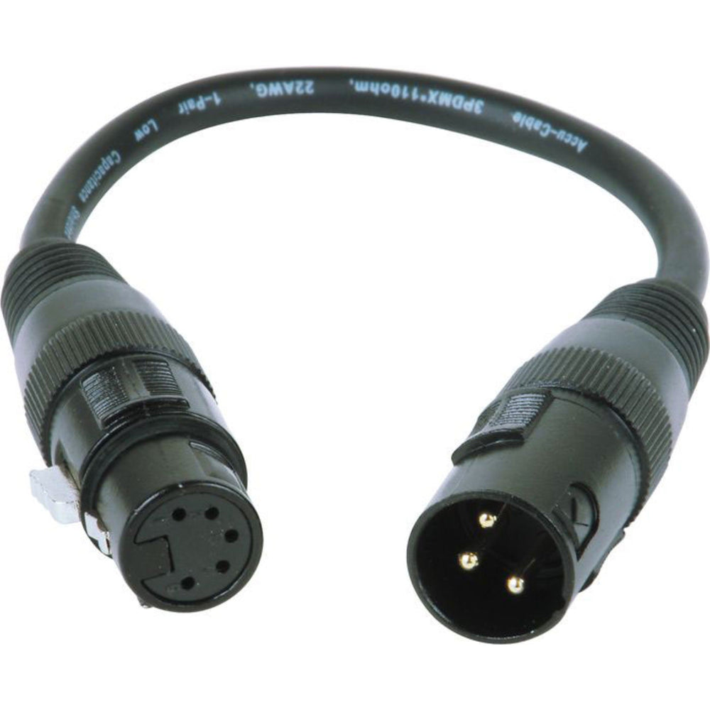 American DJ 3 Pin Male to 5 Pin Female DMX Adapter Cable