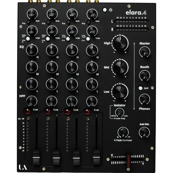 Union Audio Elara.4 - 4-Channel Compact Analog DJ Mixer Blac