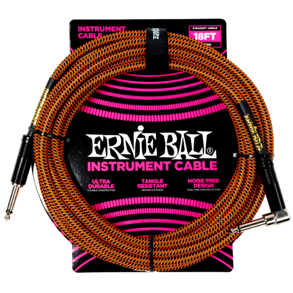 Câble d'installation tressé Ernie Ball 6471EB S/A 18 pieds - Pumkin Pie