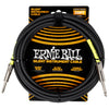 Câble d'instrument silencieux Ernie Ball 6473EB en acier inoxydable, 6,1 m, noir