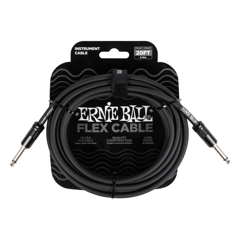 Ernie Ball Instrument Cable 20ft Straight/Straight - Black