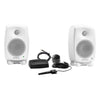 Genelec 8320AWM-PACK white stereo monitoring package with two monitors and GLM - front view