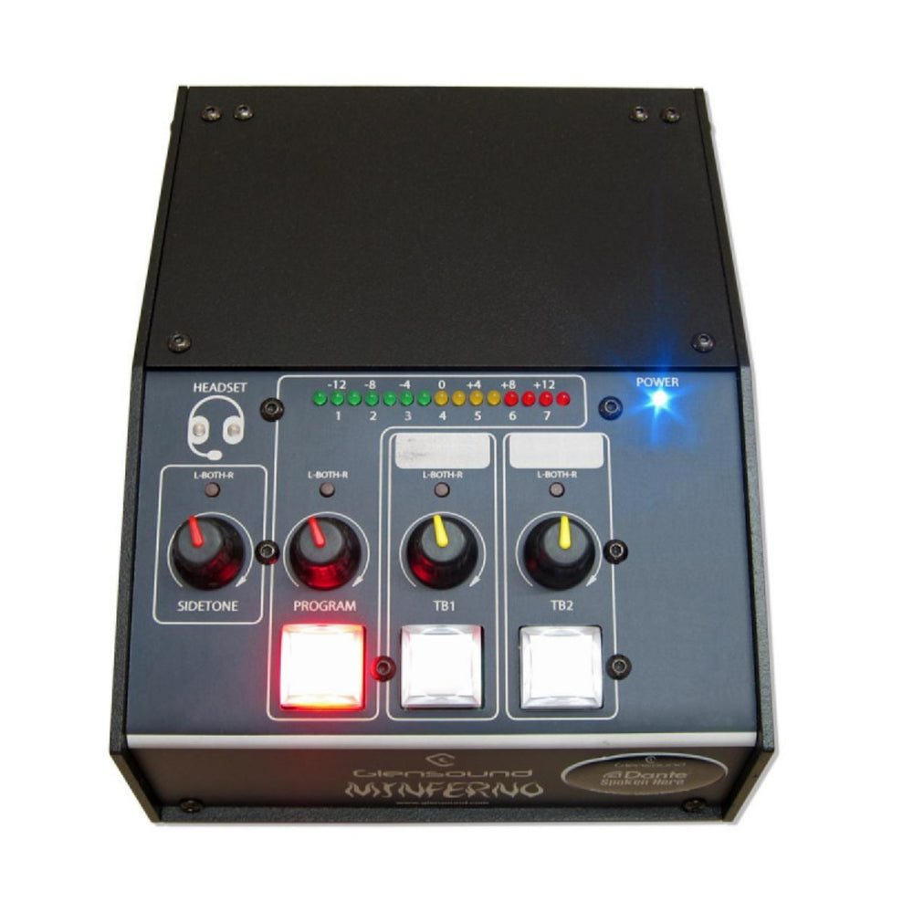 Glensound MINFERNO/2 - Boîtier de commentateur simple pour réseaux audio Dante