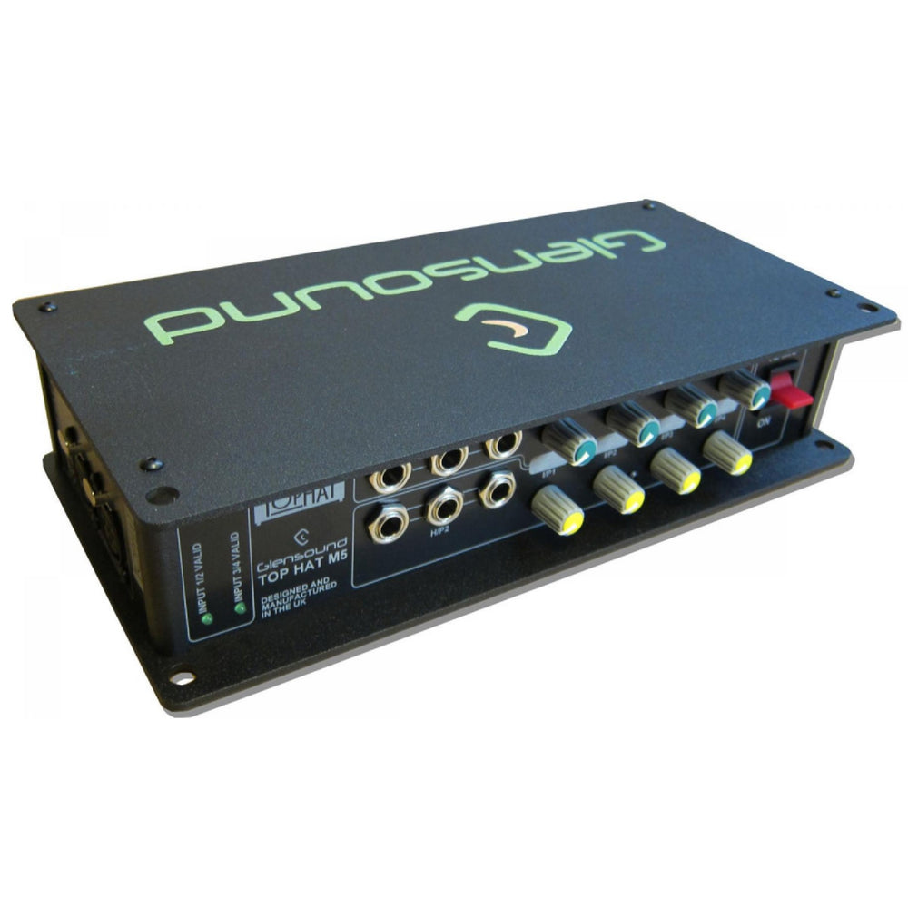 Glensound Top Hat M5 - 4 input battery powered twin headphone amp AES3 & Analogue in & TB Mic amp