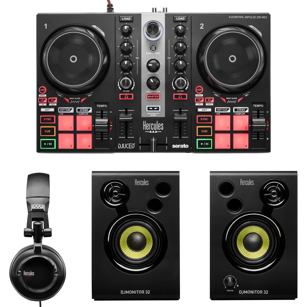 Hercules DJ Learning Kit MK2 Controller Bundle For Learning