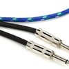 Hosa 3GT-18C2 Cloth Guitar Cable S-S 18ft Blue/Green/White