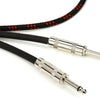 Hosa 3GT-18C5 Cloth Guitar Cable S-S 18ft Black/Red