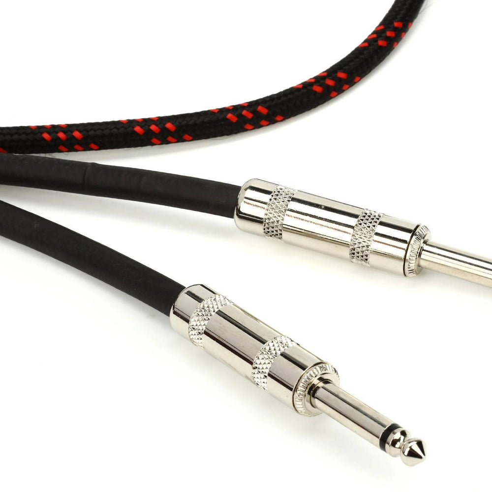 Hosa 3GT-18C5 Cloth Guitar Cable S-S 18ft Black/Red