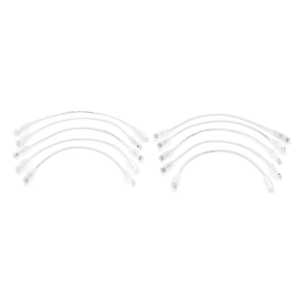 Hosa CAT-601S-10PKWH CAT6 Slim 28AWG 1ft White (10pk)