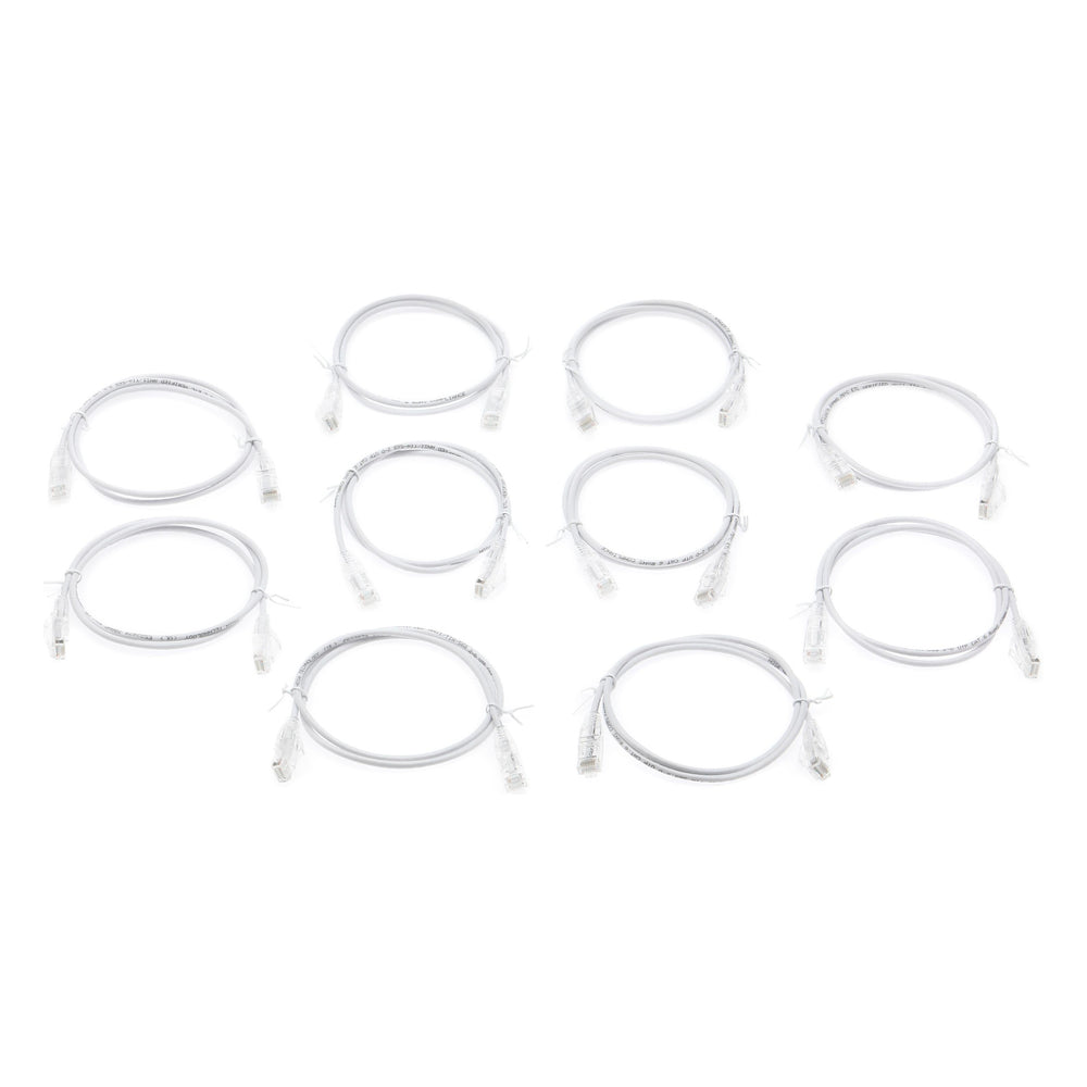 Hosa CAT-603S-10PKWH CAT6 Slim 28AWG 3ft White (10pk)
