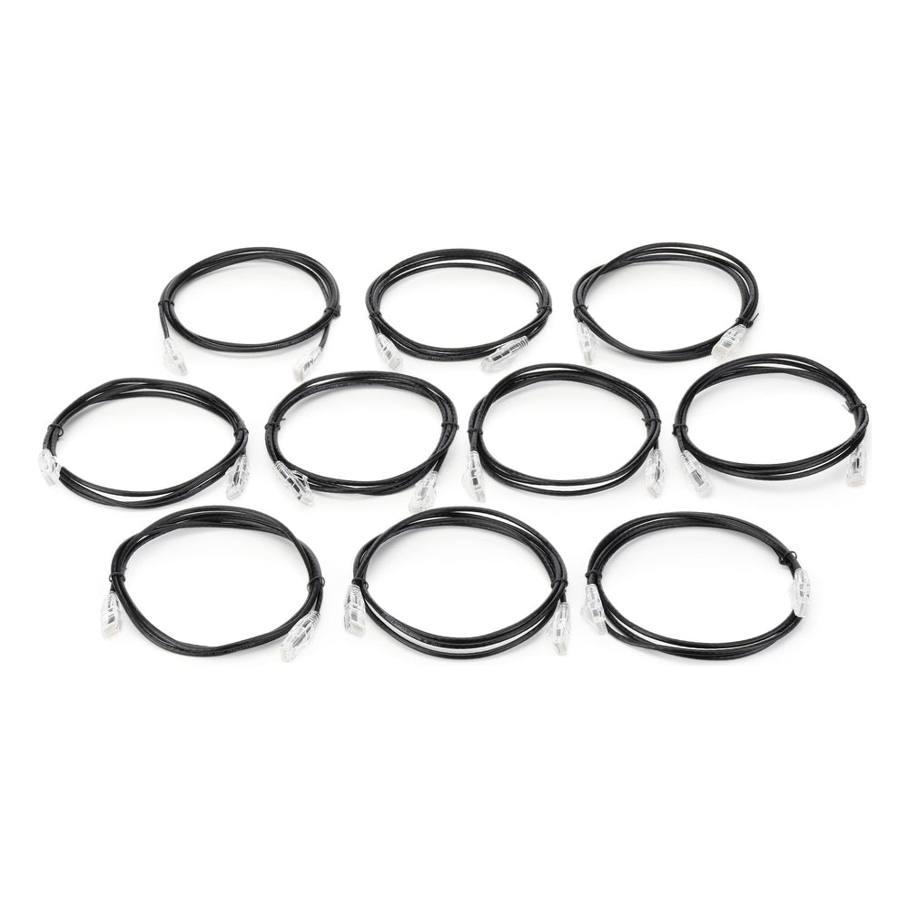 Hosa CAT-605S-10PKBK CAT6 Slim 28AWG 5ft Black (10pk)