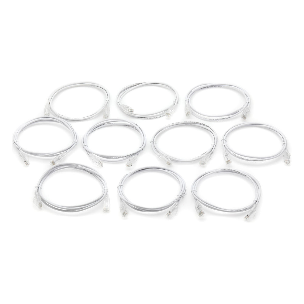 Hosa CAT-605S-10PKWH CAT6 Slim 28AWG 5ft White (10pk)