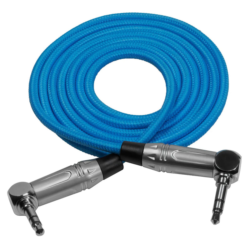 Kondor Blue 3.5Mm Right Angle Trs Stereo Audio Cable 48"