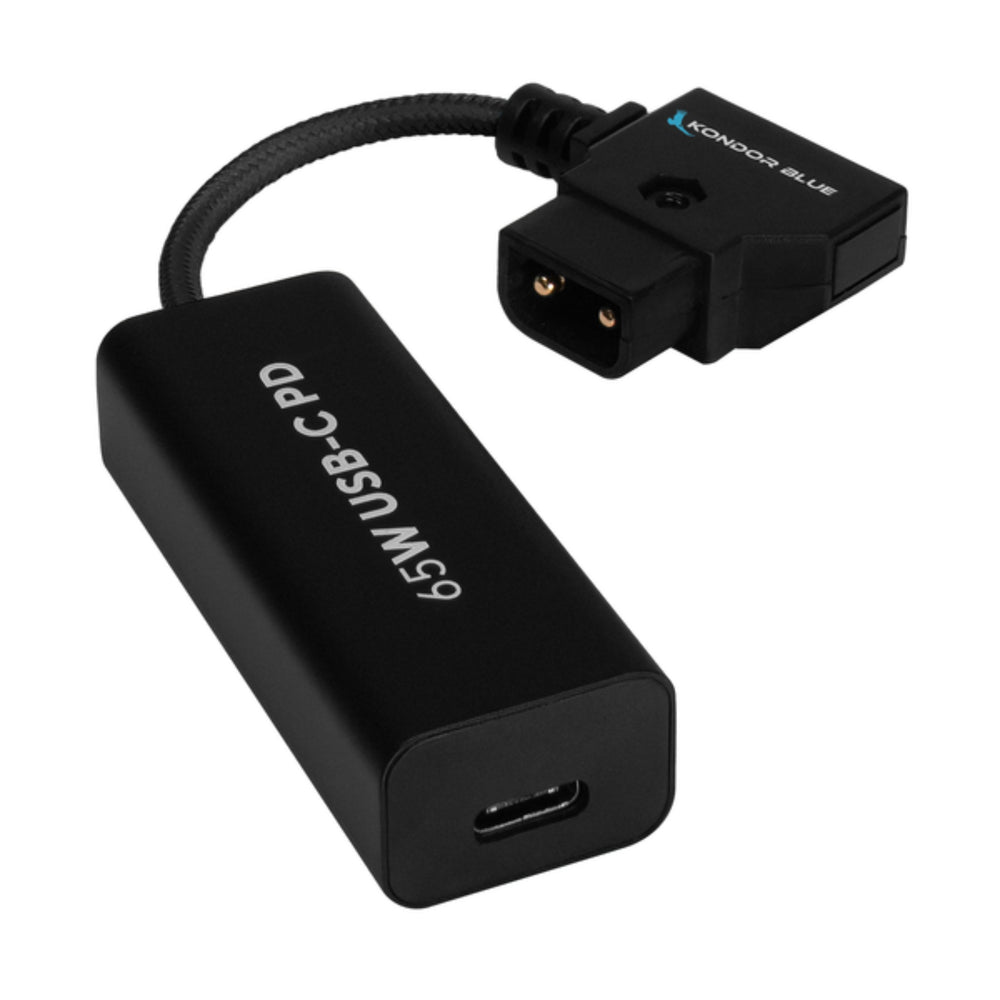 Kondor Blue D-Tap To Female USB C Power Cable 6” Black