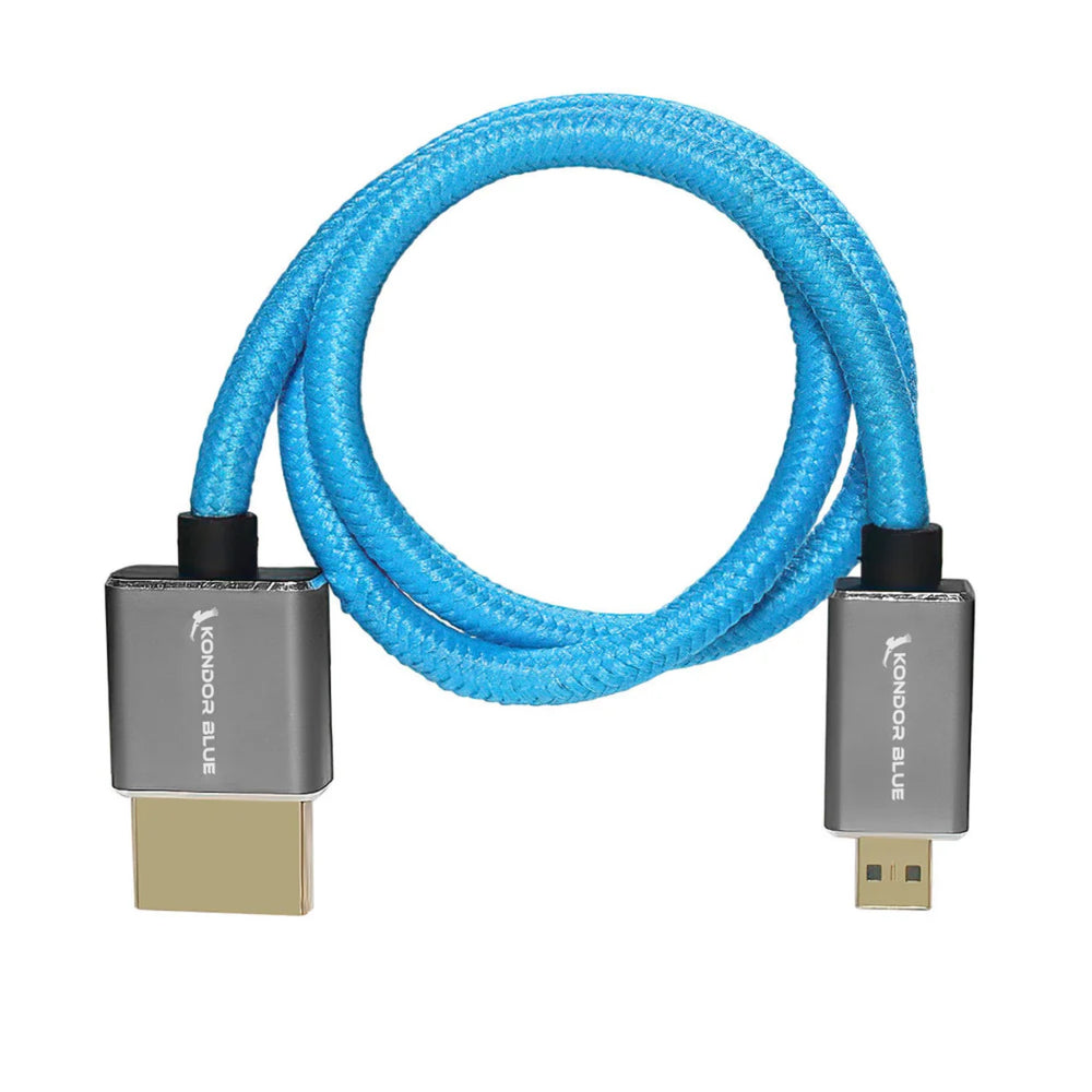 Kondor Blue Micro Hdmi To Hdmi 16" Straight Cable Blue