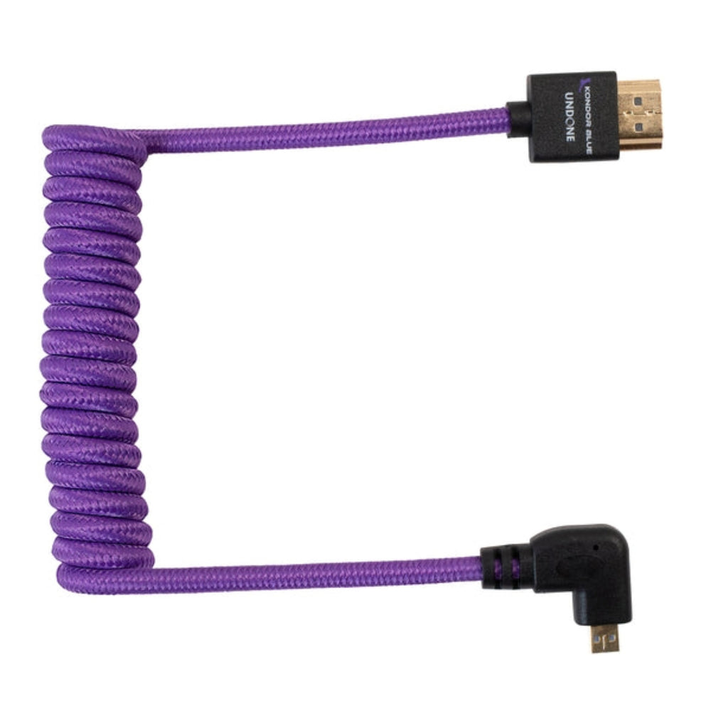 Kondor Blue Hdmi To Left Angle Micro Hdmi Cable 12" Purple