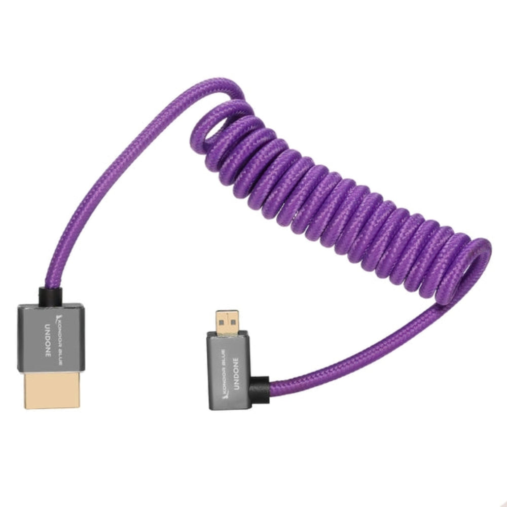 Kondor Blue Gerald Undone Mk2 HDMI to Right Angle Micro HDMI Cable Purple