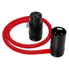 Kondor Blue Straight Right Angle XLR Cable 16" Red