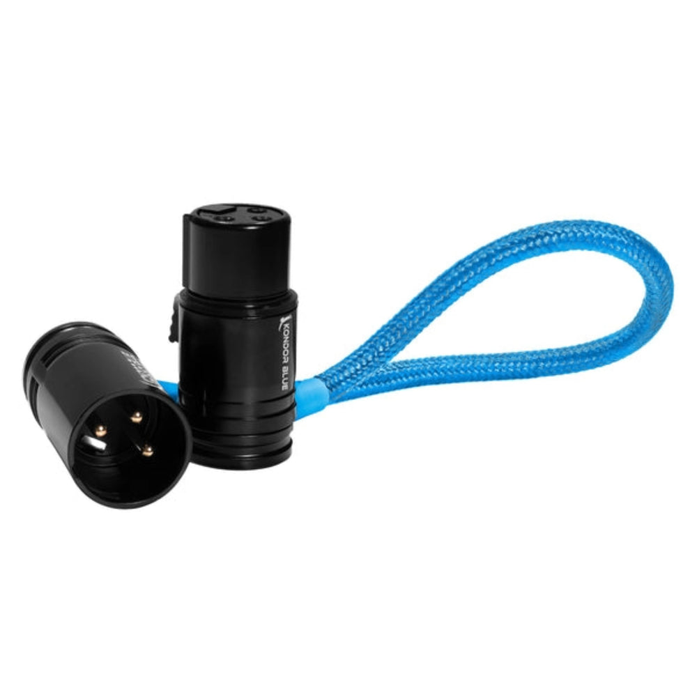 Kondor Blue Straight Right Angle XLR Cable 8" Blue
