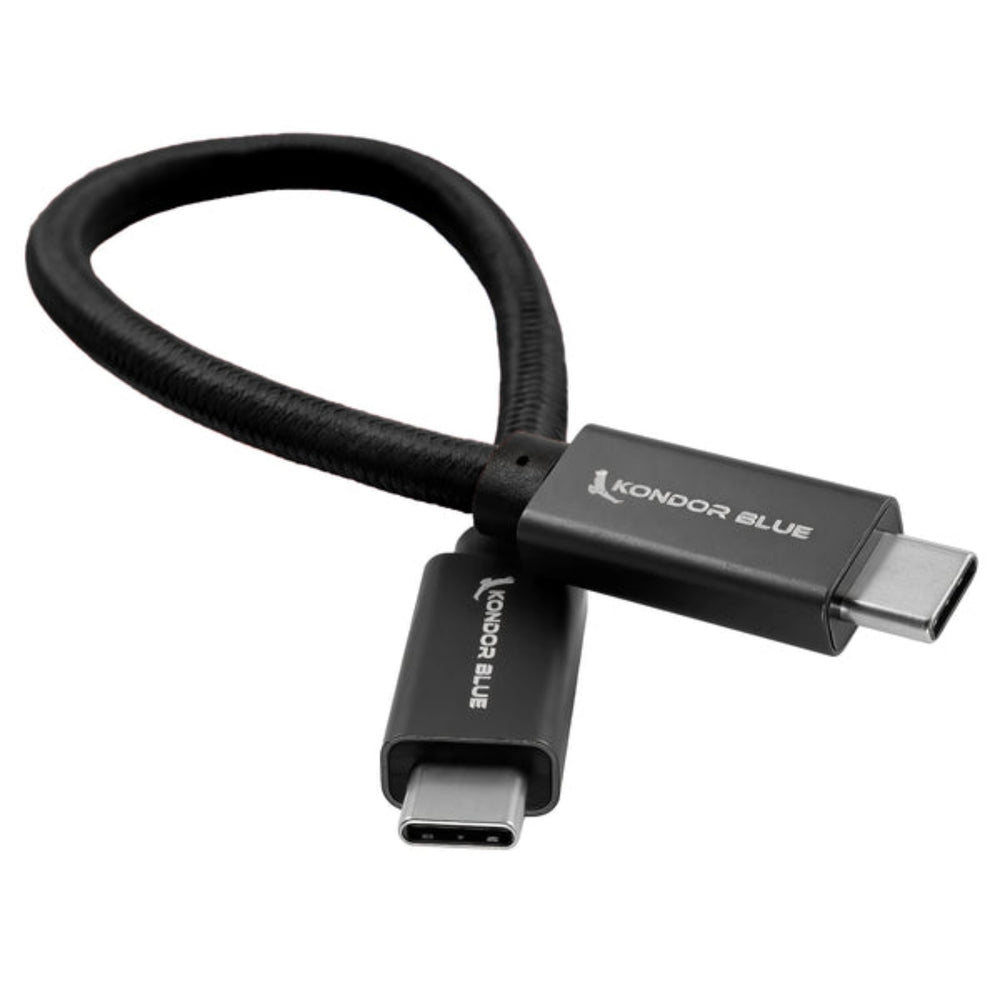 Kondor Blue Usb C To Usb C High Speed Cable Black 8.5"