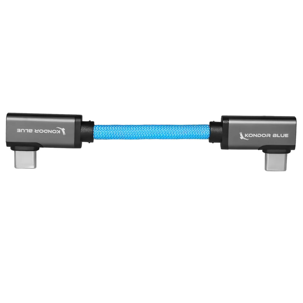 Kondor Blue Usb-C 3.2 Dual Right Angle Cable 4”