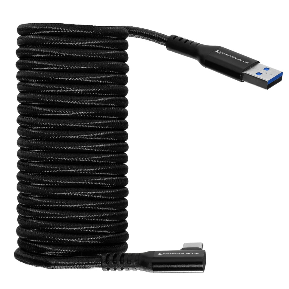 Kondor Blue Usb A To Usb C Right Angle 10Ft Black