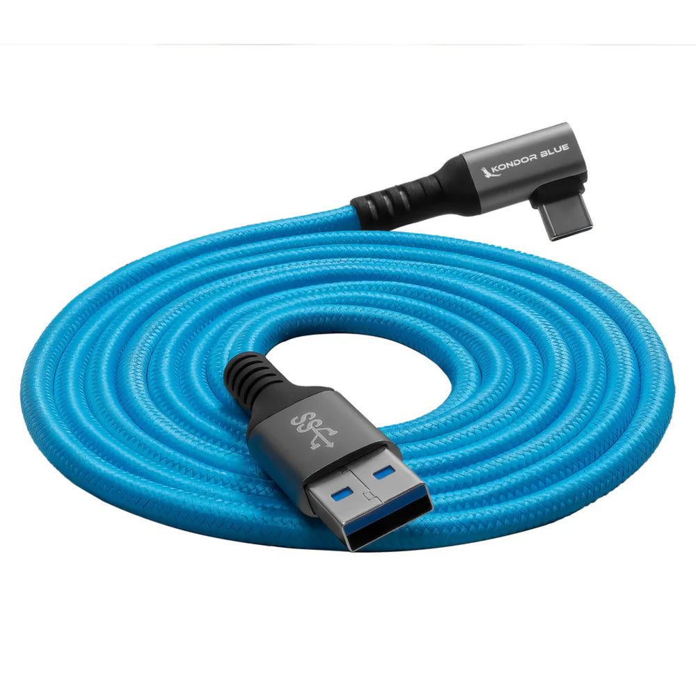 Kondor Blue Usb A To Usb C Right Angle 10Ft Blue
