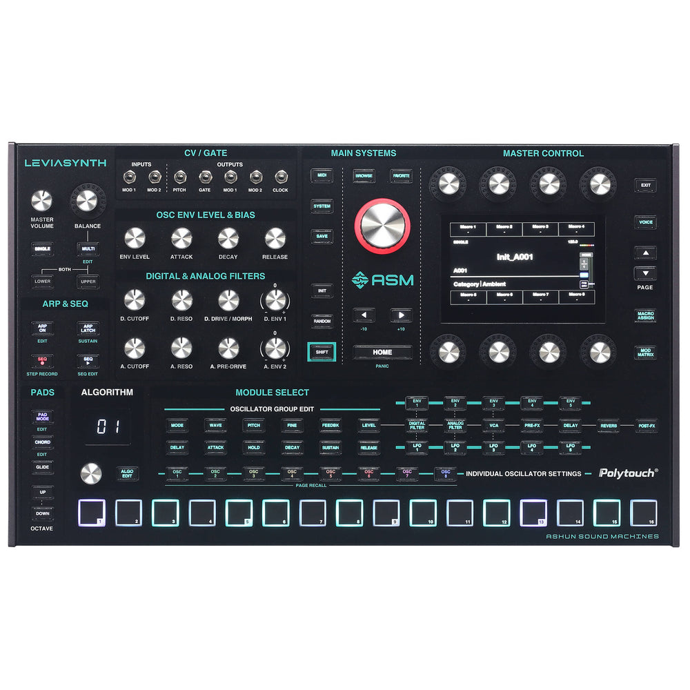 ASM Leviasynth LSDR - Hybrid Algorithmic Synth Module With 16 voices, 8 Oscillators Per Voice