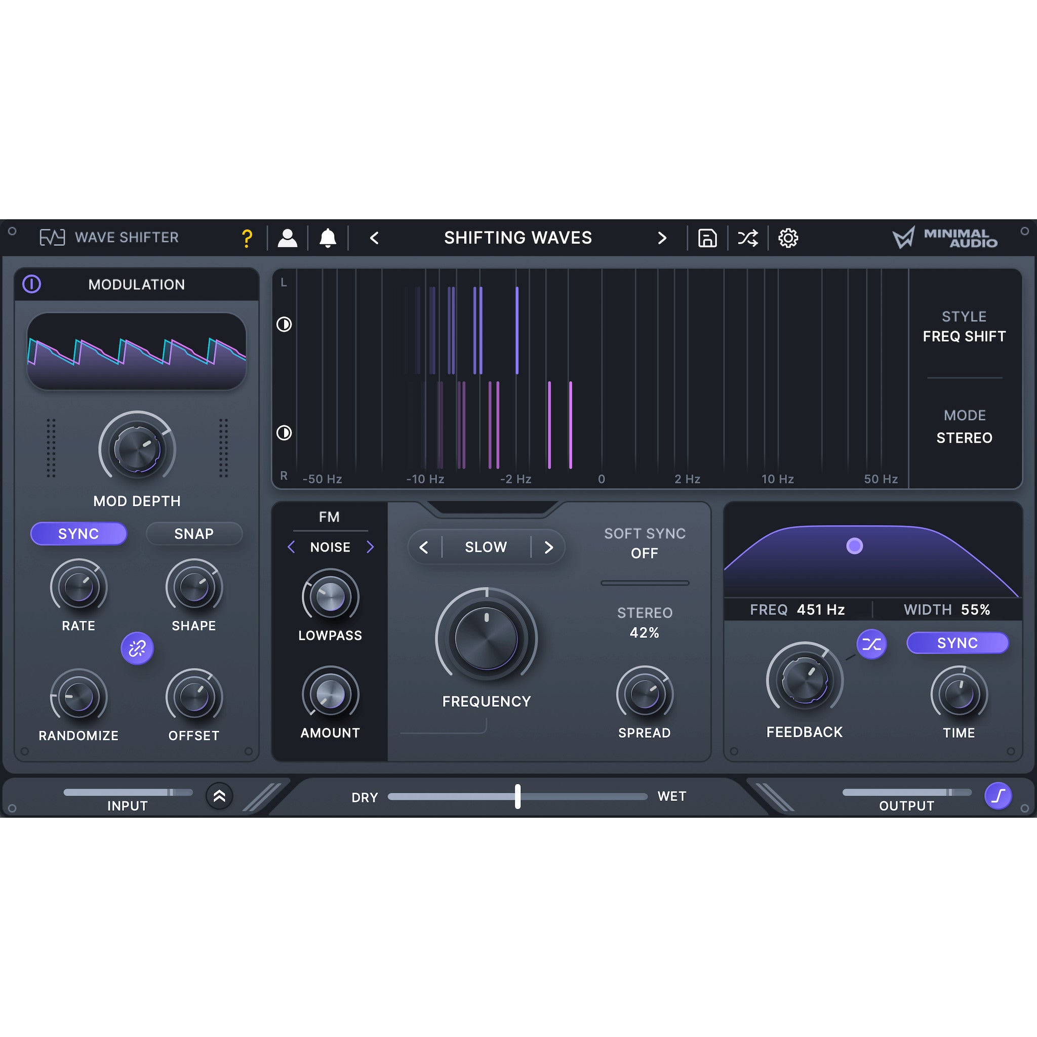 Minimal Audio Wave Shifter - Warped Frequency Modulator