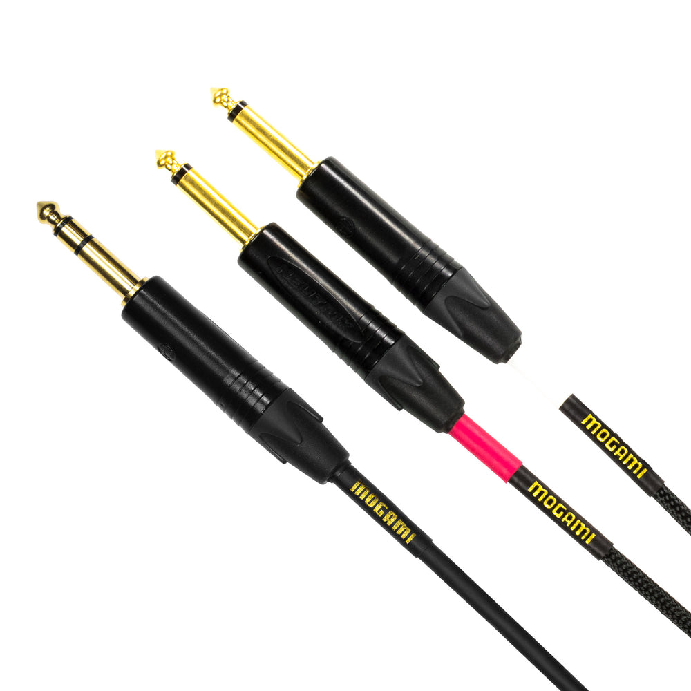 Mogami Gold Insert Cable, 1/4" TRS to Dual 1/4" TS - 2 ft (0.6 m)