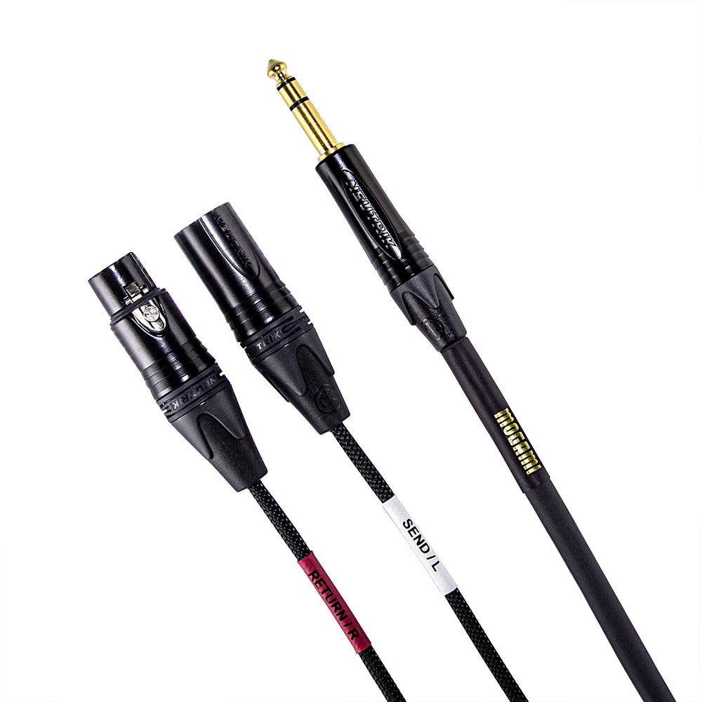 Mogami Gold Insert Cable, 1/4" TRS to XLR Male and XLR Female - 2 ft (0.6 m)