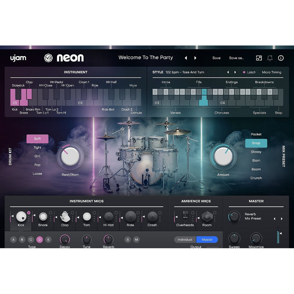 UJAM NEON - Punchy Nu-Disco Drums