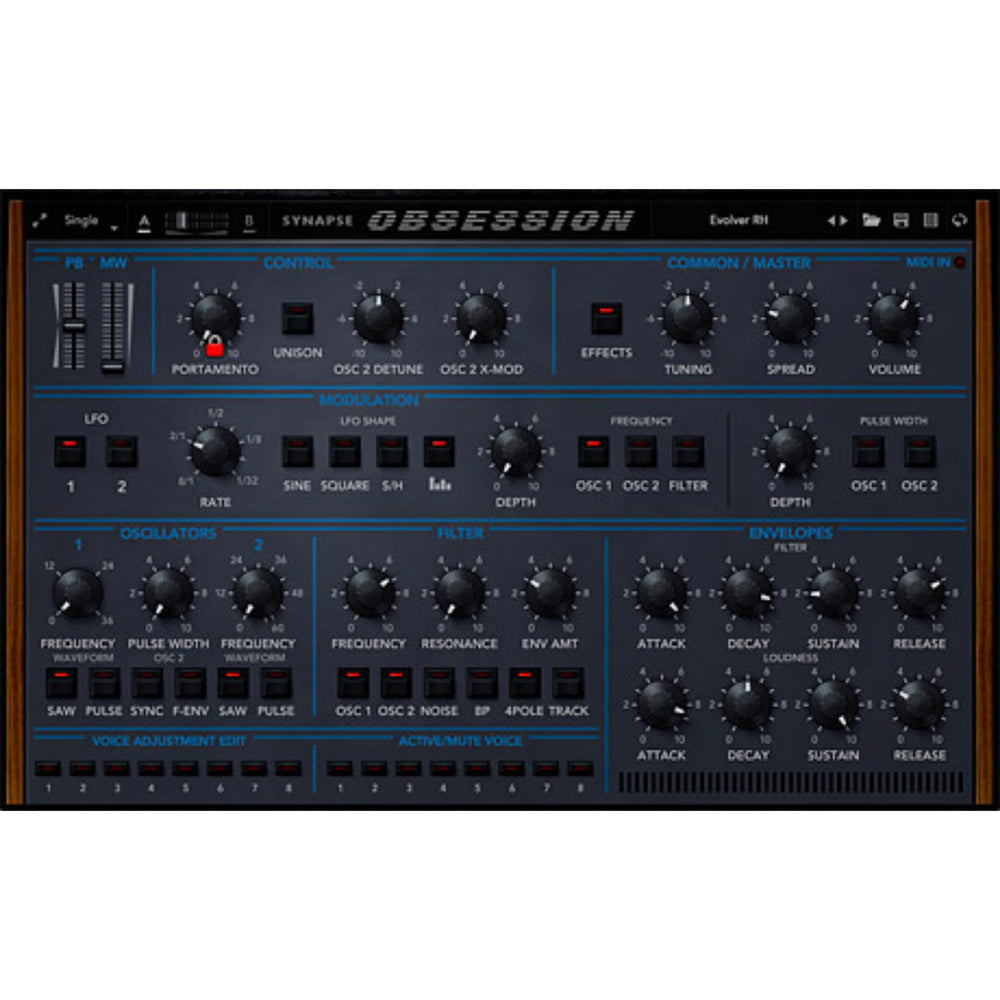 Synapse Obsession Vst/Au/Aax - Analog-Modeling plug-in based on the vintage OB-XA synthesizer