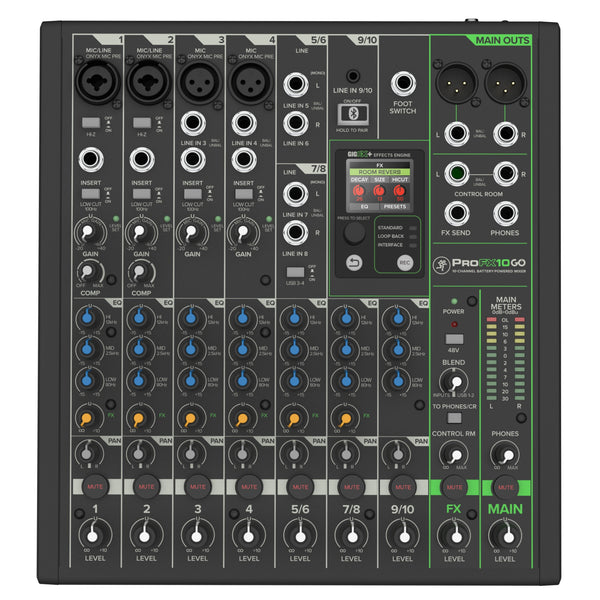 Mackie ProFX10GO Analog Mixer And USB-C Audio Interface